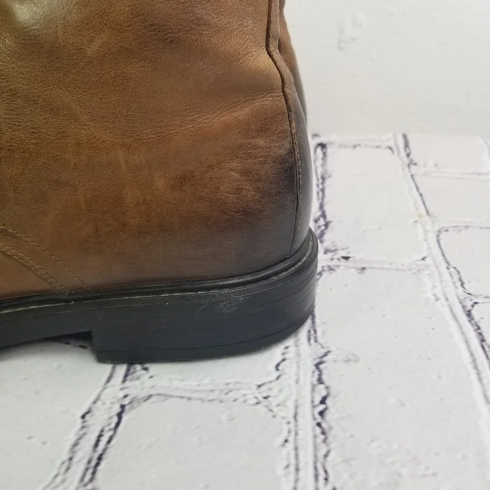 To Boot New York Burkett brown burnished leather lace up boots